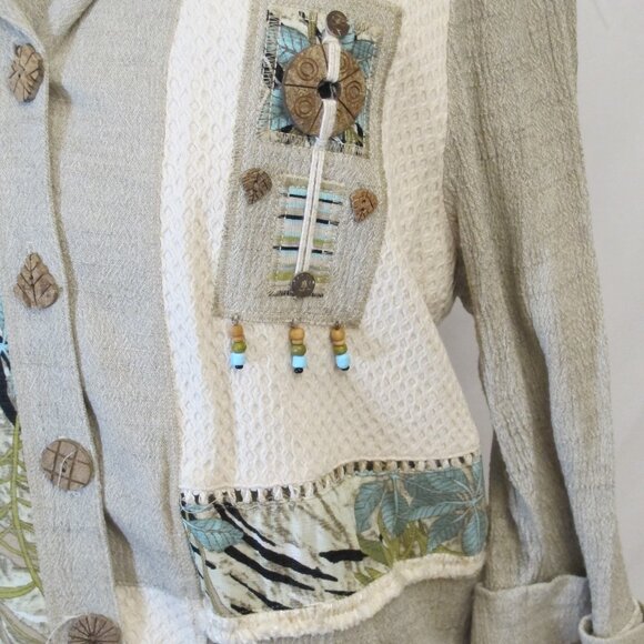 Nancy Bolen City Girl 3-piece beige and turquoise pantsuit, XL - Picture 5 of 11